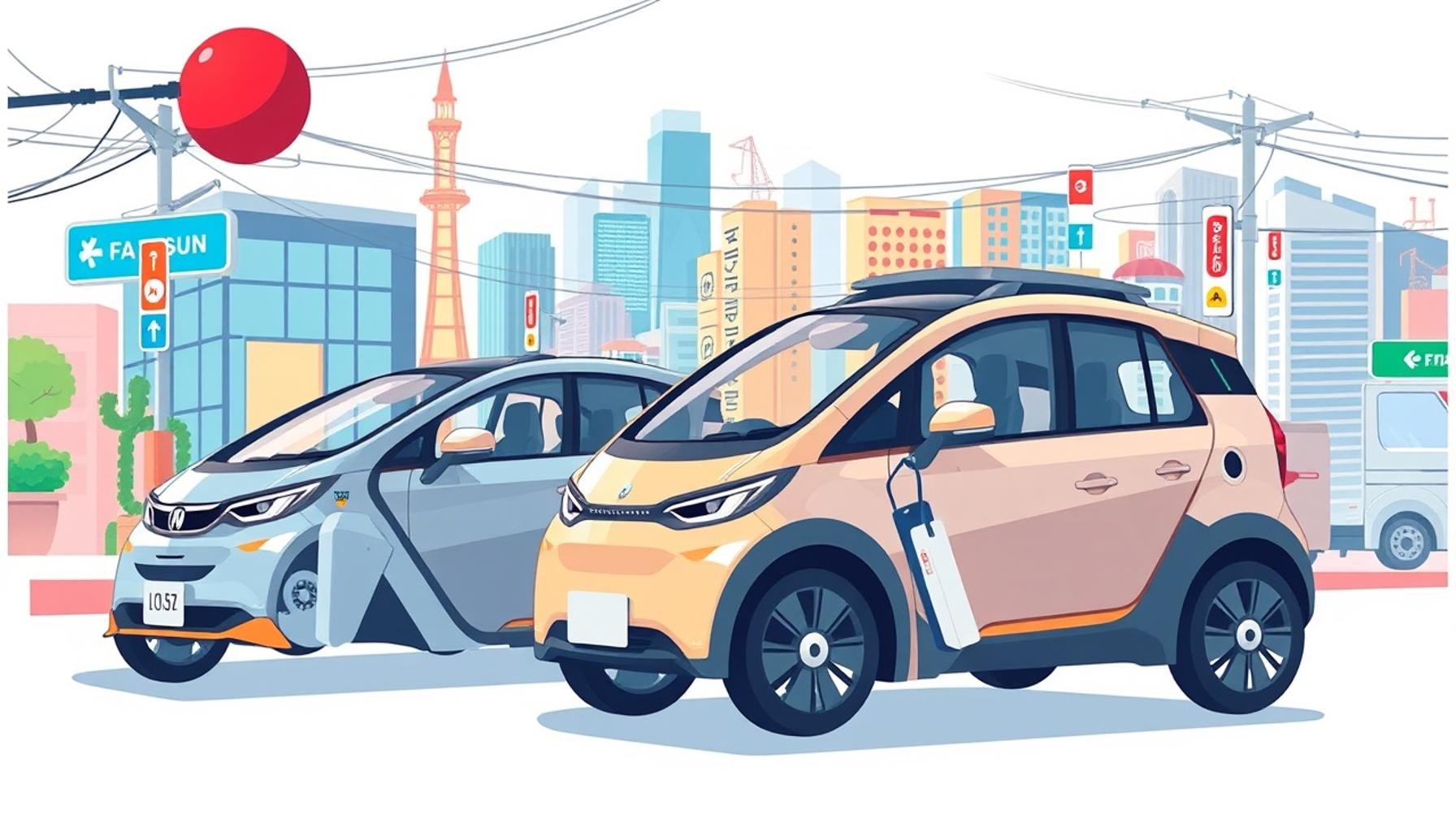 モビリティの革新：日本の都市における電動車両と自律走行車の影響